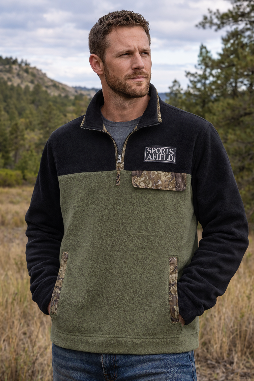 ¼ Zip Microfleece Colorblock with Realtree Trims