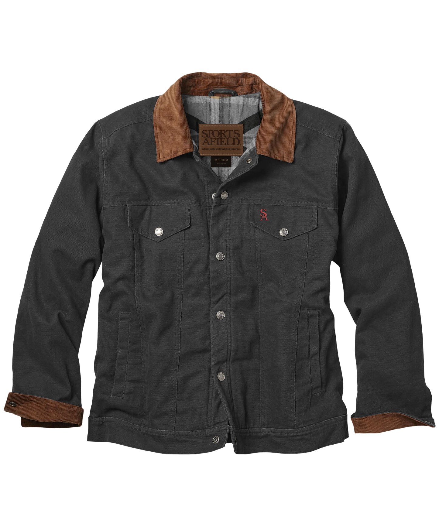 Men’s Canvas Conceal & Carry Jacket with Flannel Lining and Corduroy Collar