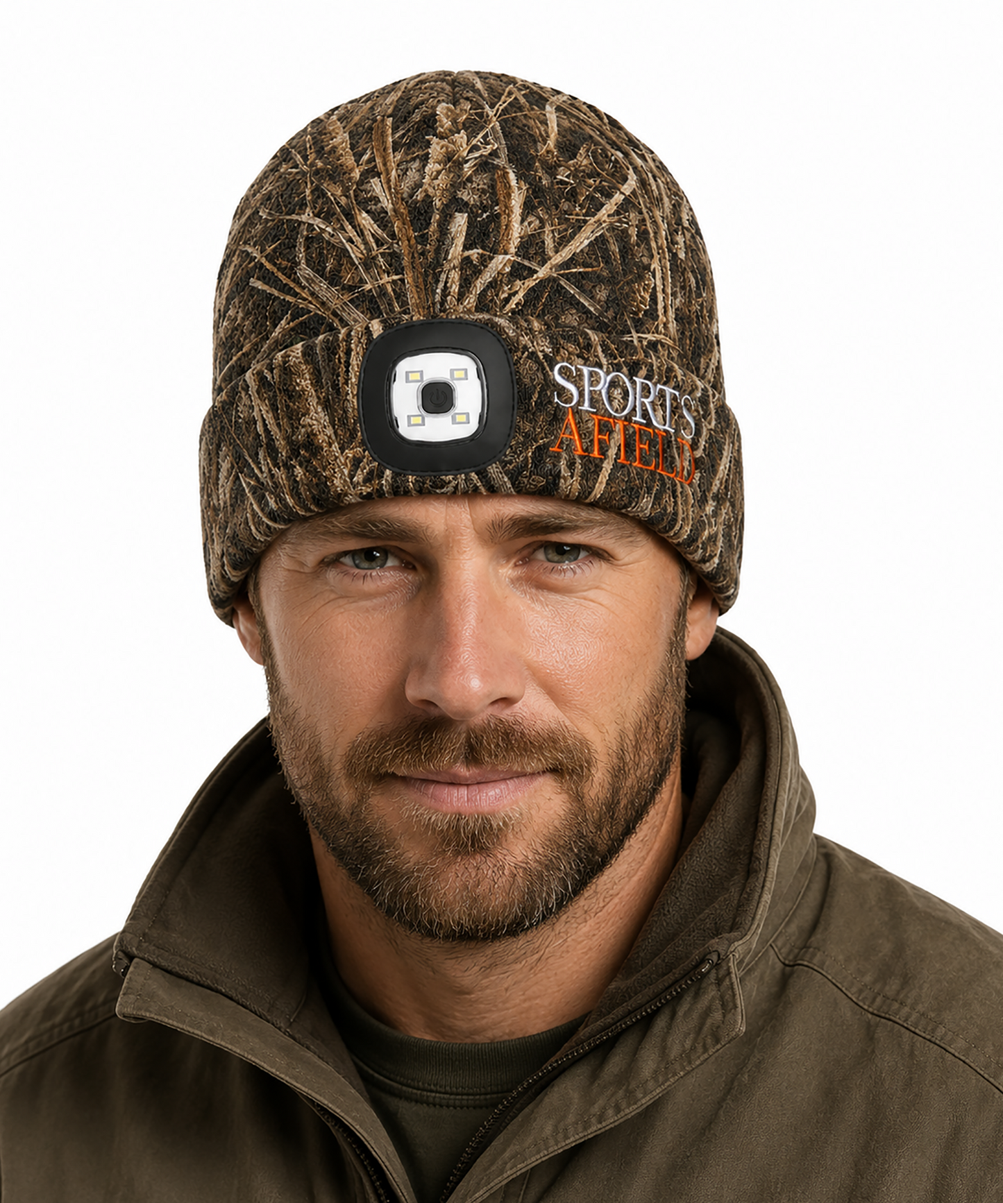 Camo Fleece Beanie with Flashlight