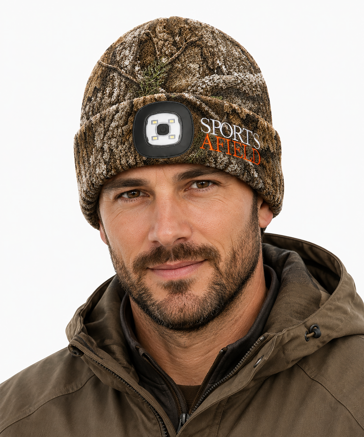 Camo Fleece Beanie with Flashlight