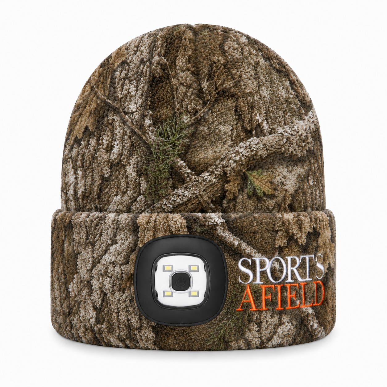 Camo Fleece Beanie with Flashlight