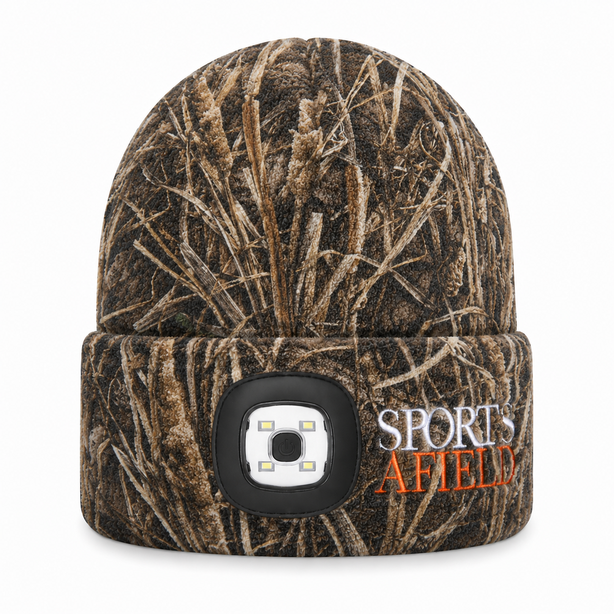 Camo Fleece Beanie with Flashlight