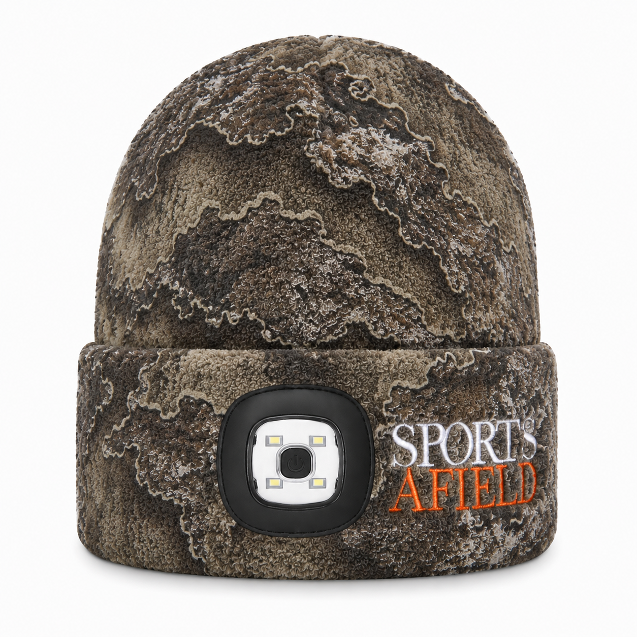 Camo Fleece Beanie with Flashlight