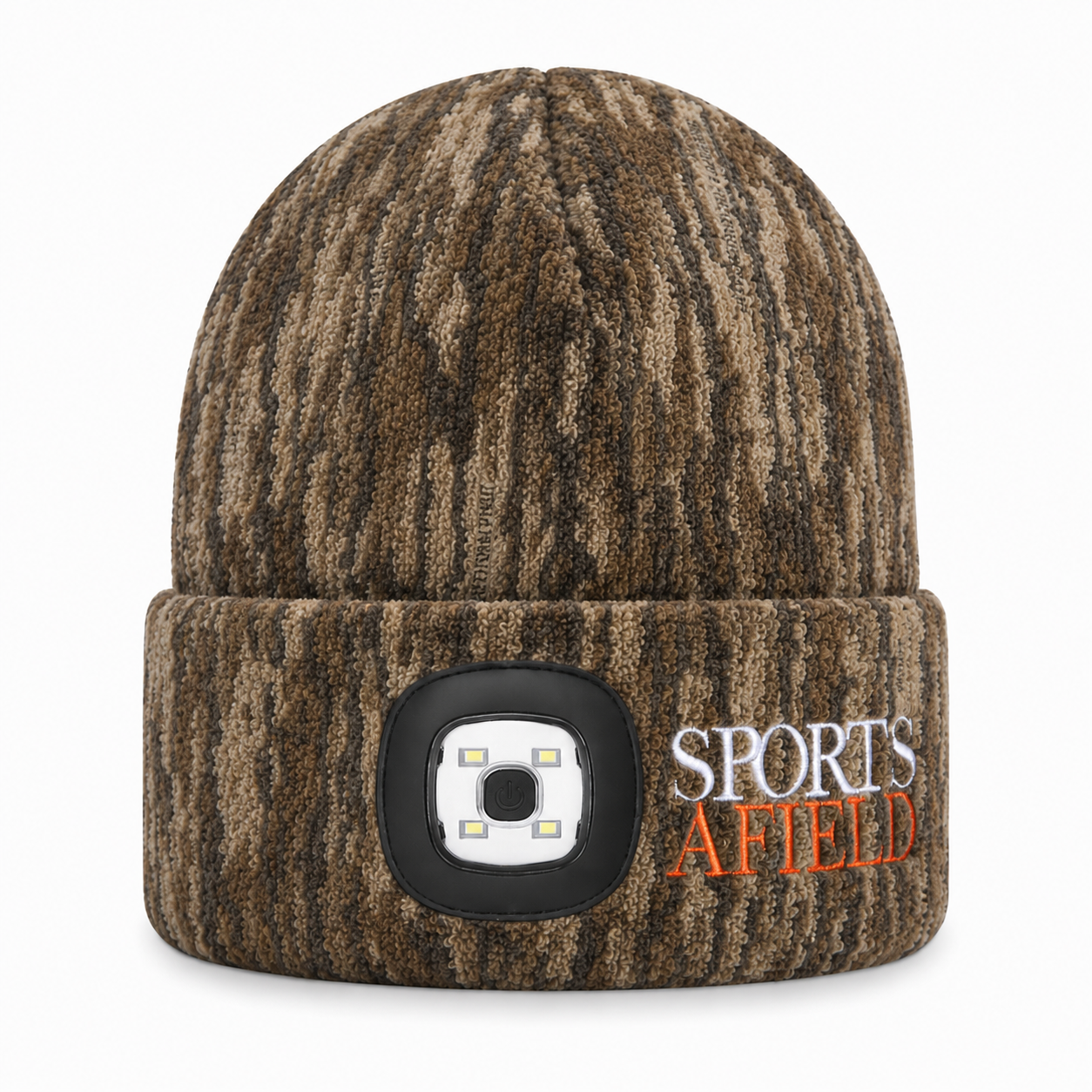 Camo Fleece Beanie with Flashlight