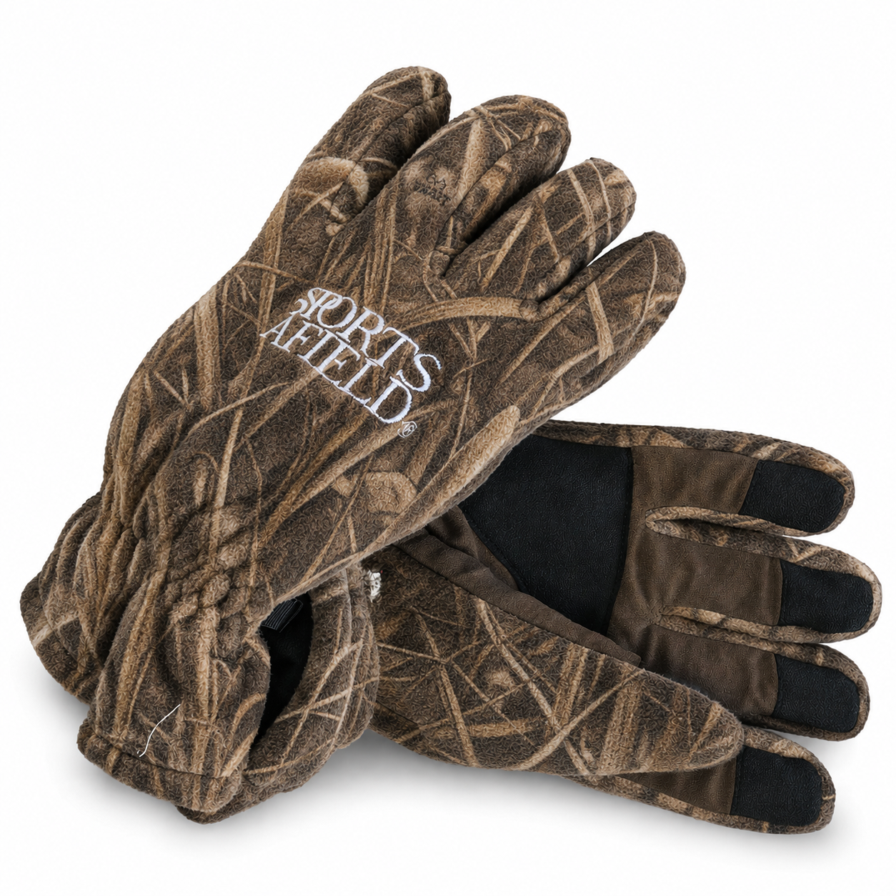 Camo Gloves with Faux Leather Grip