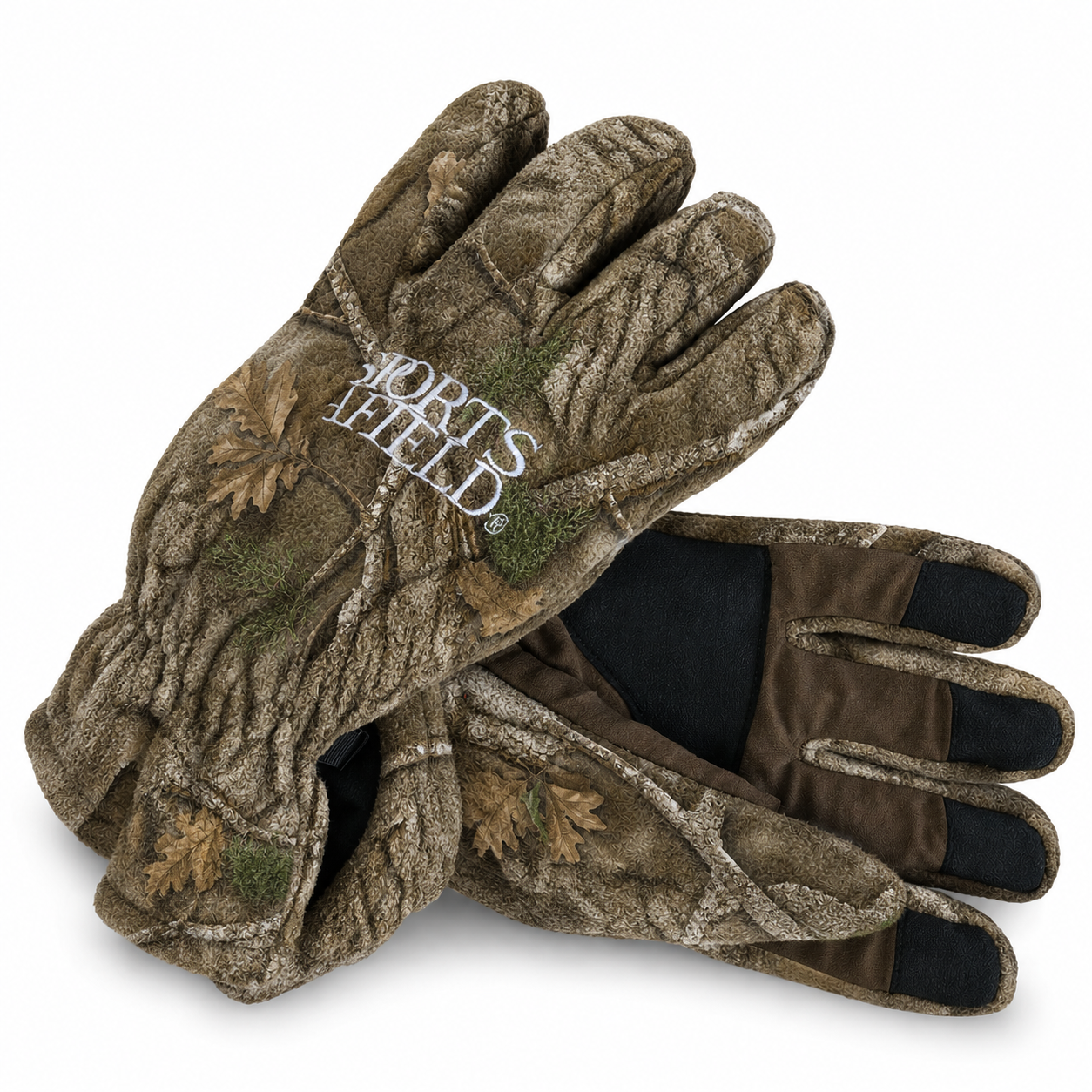 Camo Gloves with Faux Leather Grip