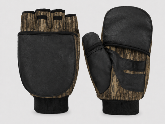 Fingerless Camo Gloves with Mitt Cover