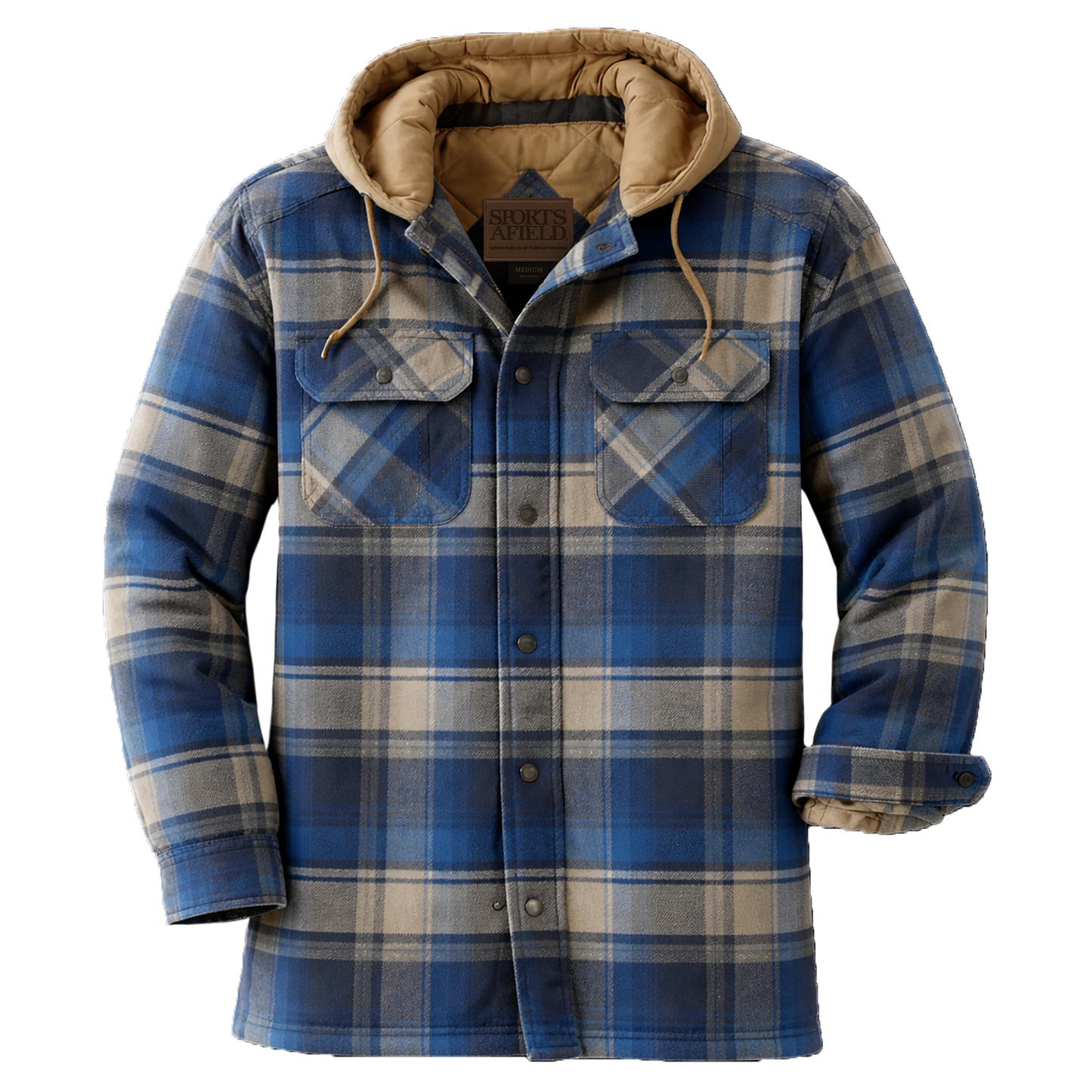 Men’s Concealed Carry Flannel Hoodie with Quilted Lining