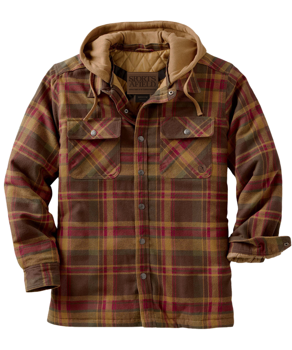 Men’s Concealed Carry Flannel Hoodie with Quilted Lining