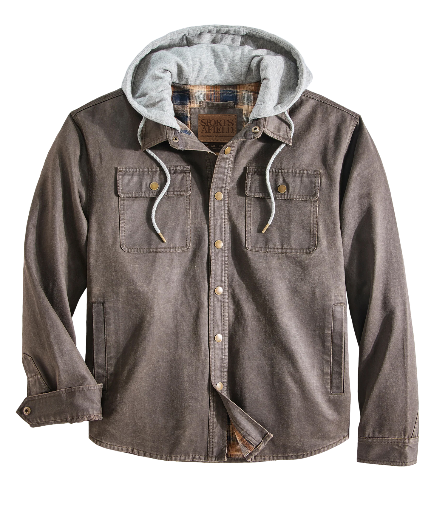 Washed Shirt Jacket with Flannel Lining