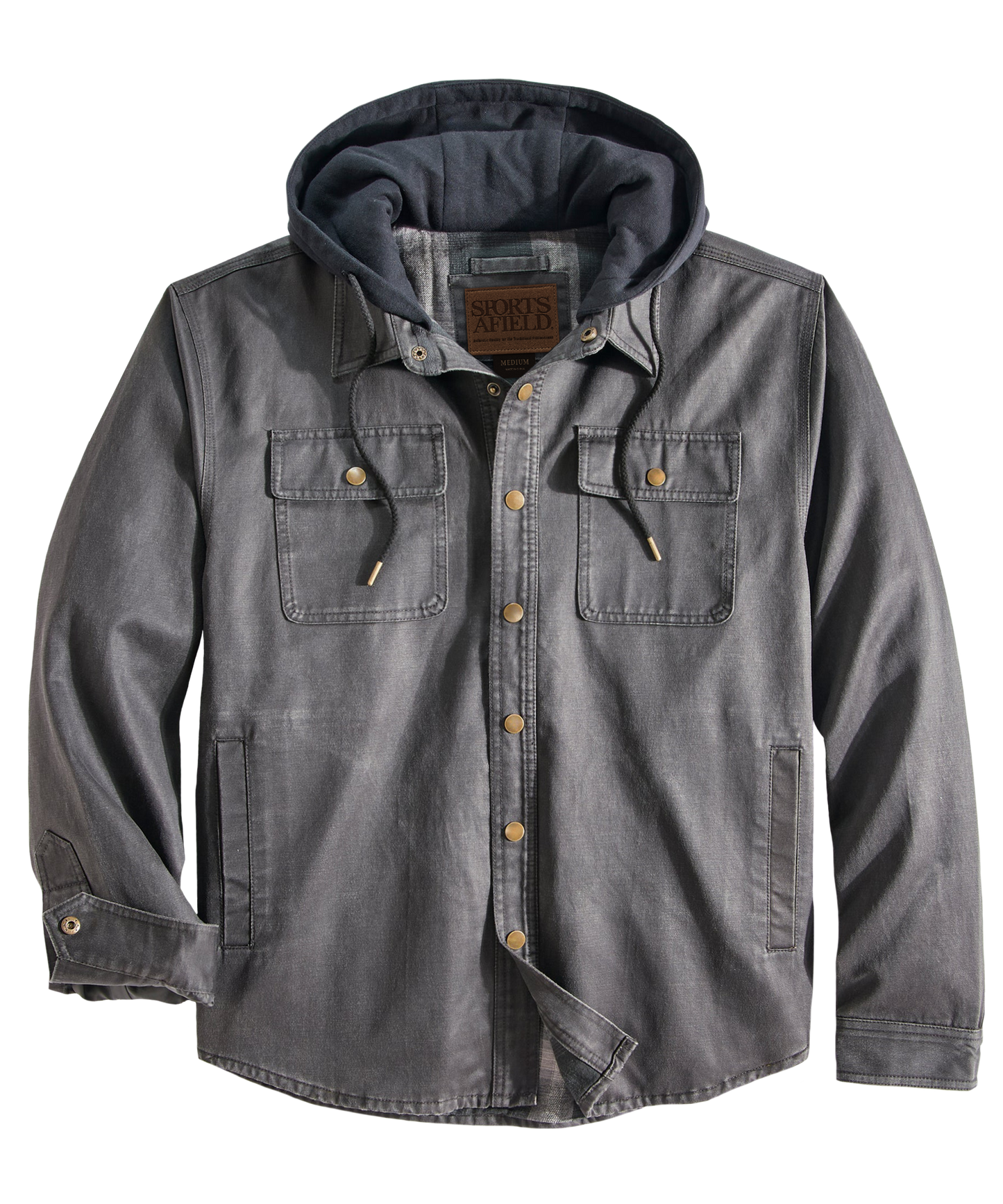 Washed Shirt Jacket with Flannel Lining