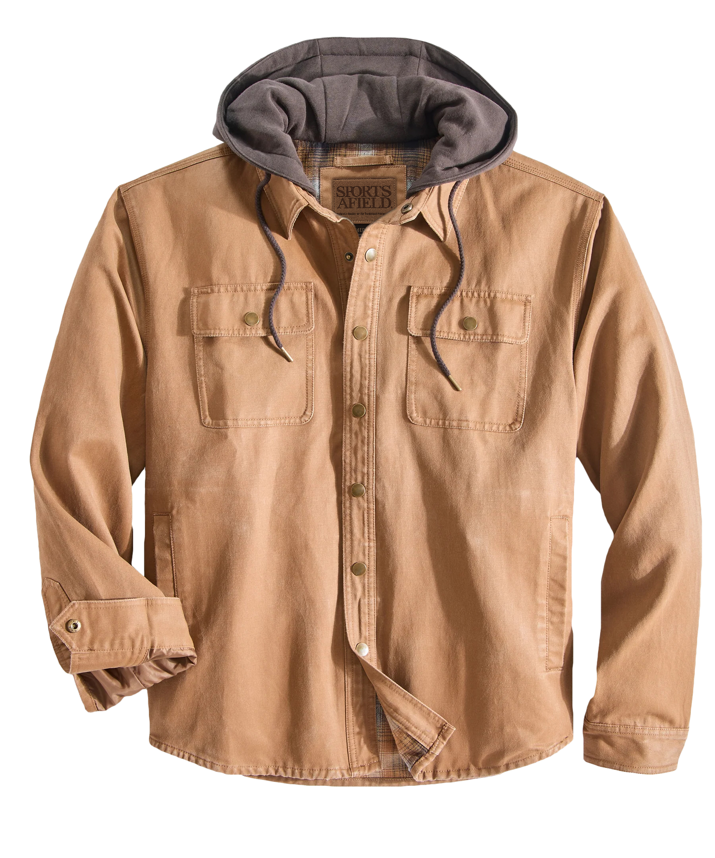 Washed Shirt Jacket with Flannel Lining