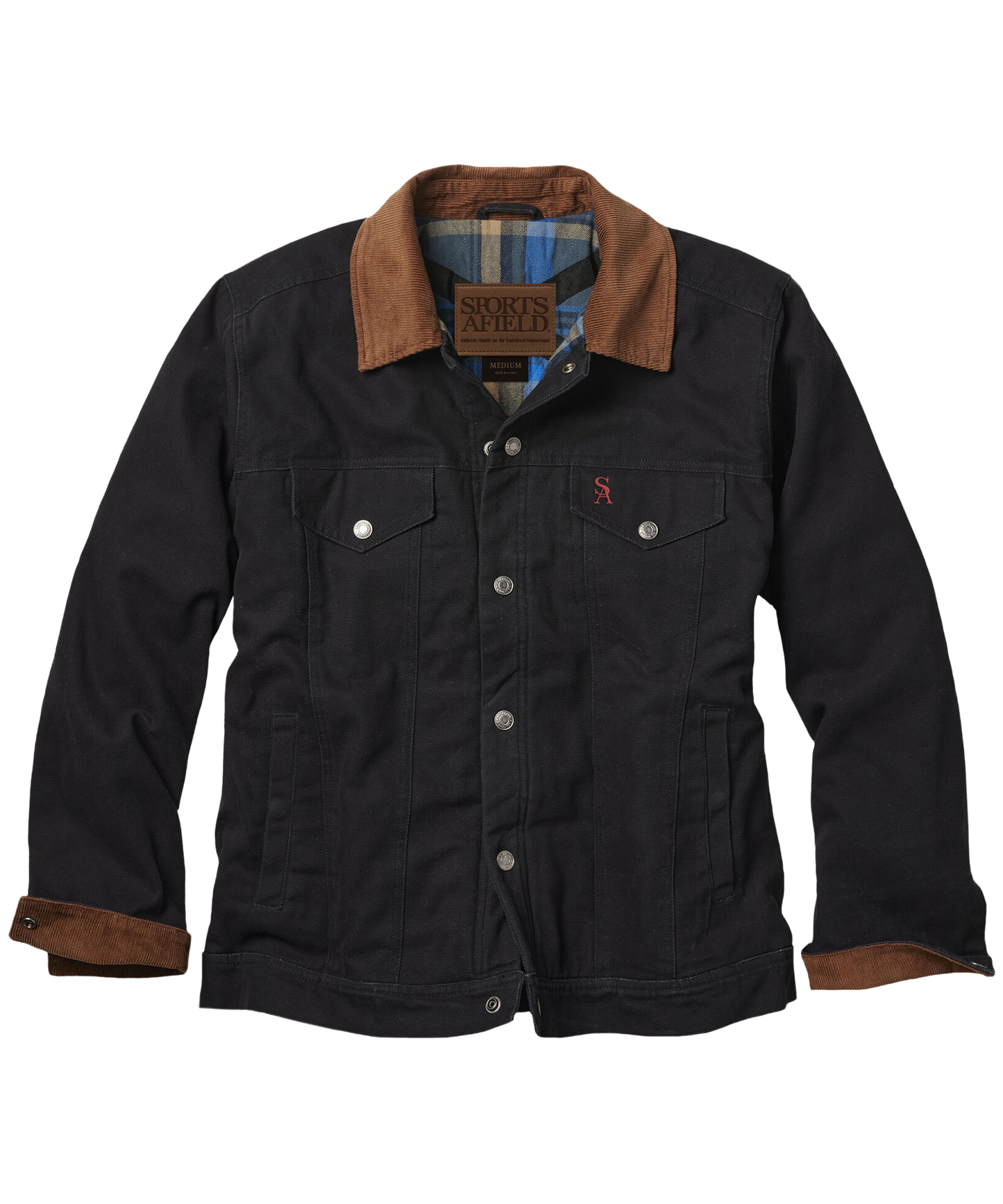 Men’s Canvas Conceal & Carry Jacket with Flannel Lining and Corduroy Collar