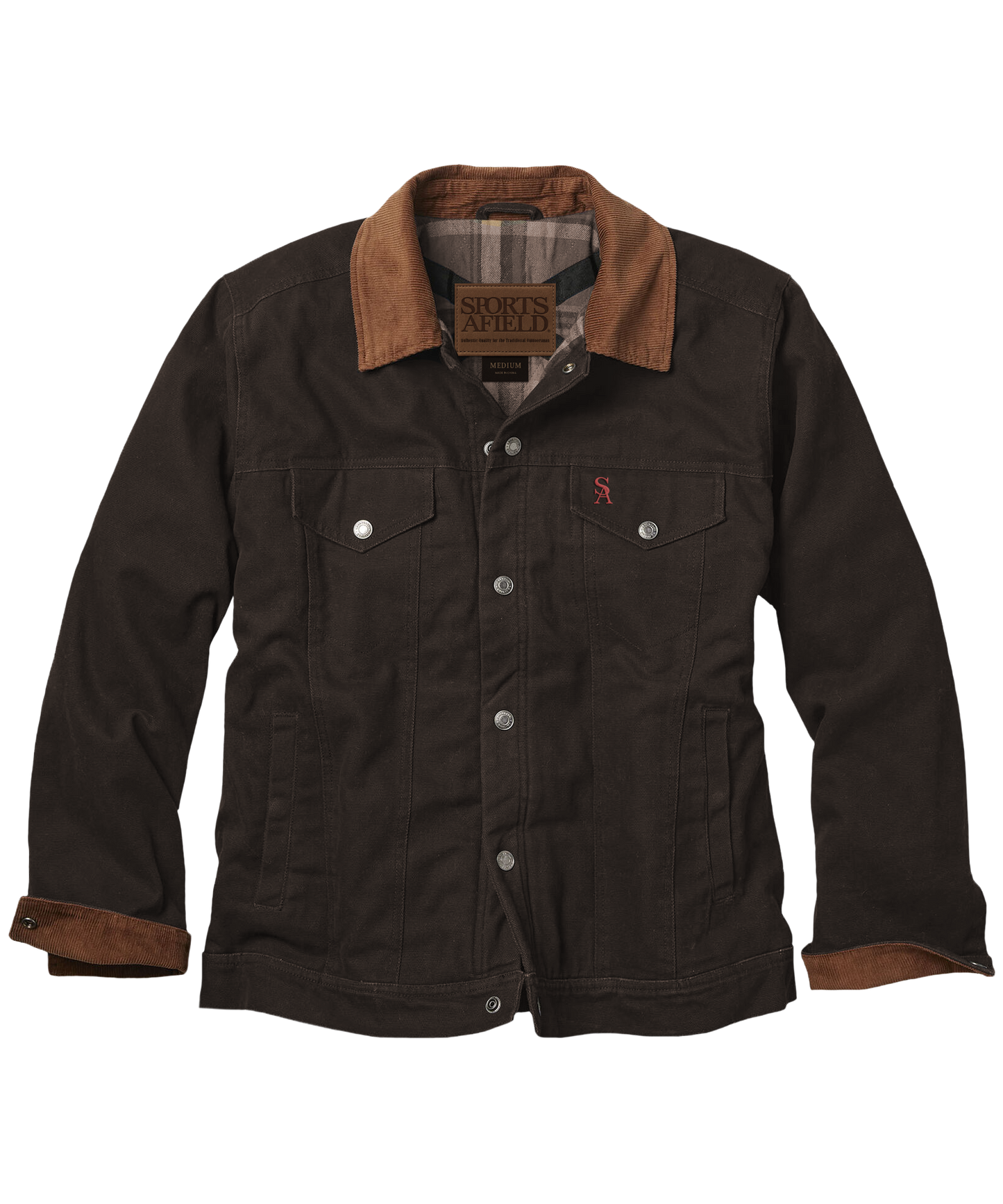 Men’s Canvas Conceal & Carry Jacket with Flannel Lining and Corduroy Collar