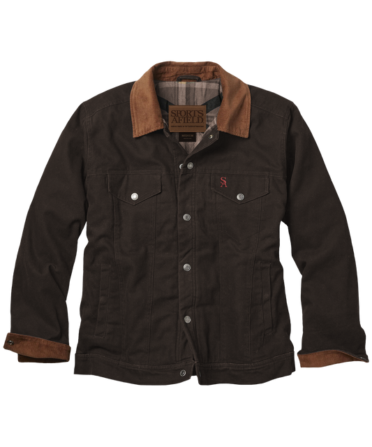 Men’s Canvas Conceal & Carry Jacket with Flannel Lining and Corduroy Collar