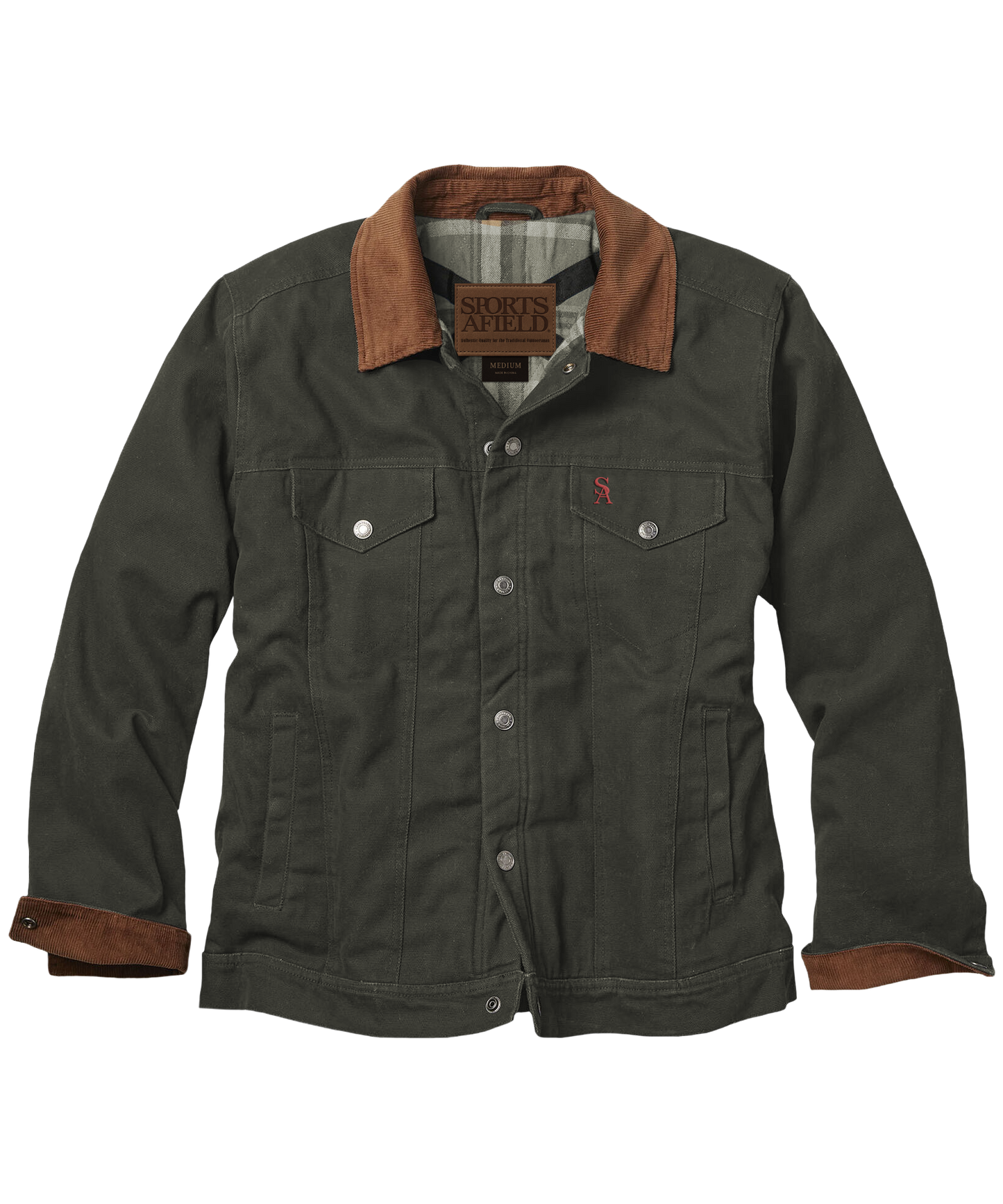 Men’s Canvas Conceal & Carry Jacket with Flannel Lining and Corduroy Collar