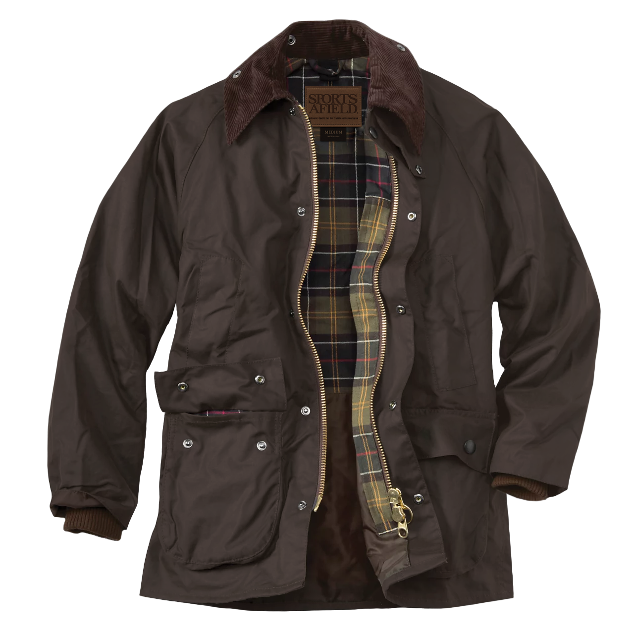 Waxed Cotton Jacket with Corduroy Collar