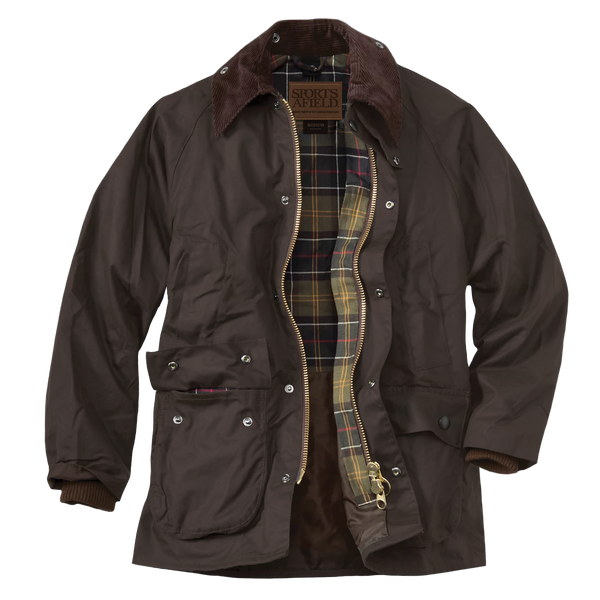 Waxed Cotton Jacket with Corduroy Collar