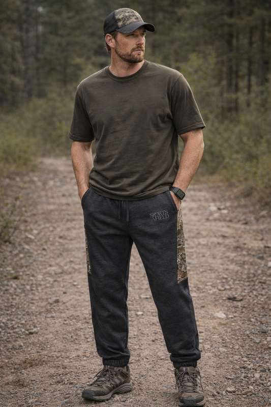 Men's Space Dye Joggers with Camo Side Trim